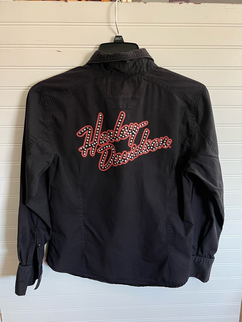 Harley-Davidson Womens Black Button-Front Shirt Size M